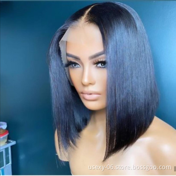 Usexy Stock For Black Friday 1B/613 Blonde Machine Made Human Hair Wigs 8-14 Inch Glueless Bob Short Wig Black Women